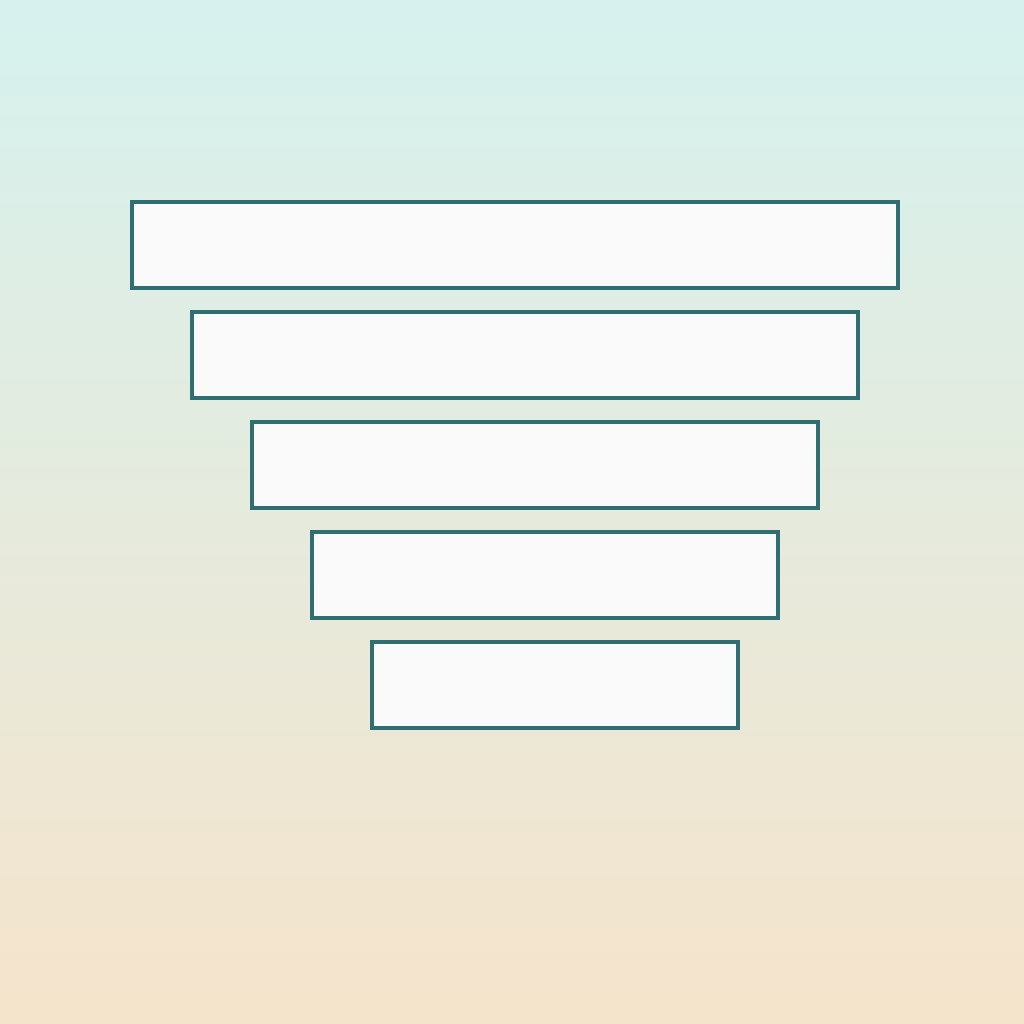 A budget ladder with simple steps on a soft gradient background.